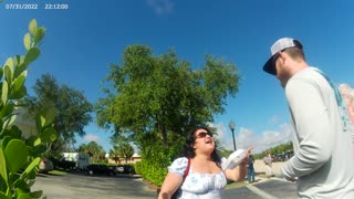 Foul Mouthed Lady with child at abortion mill