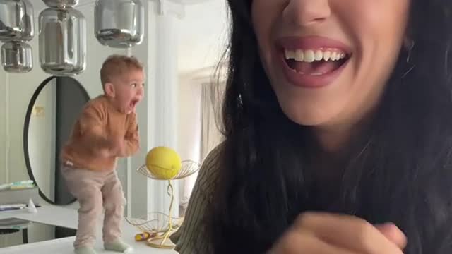 The baby and the mother are really happy