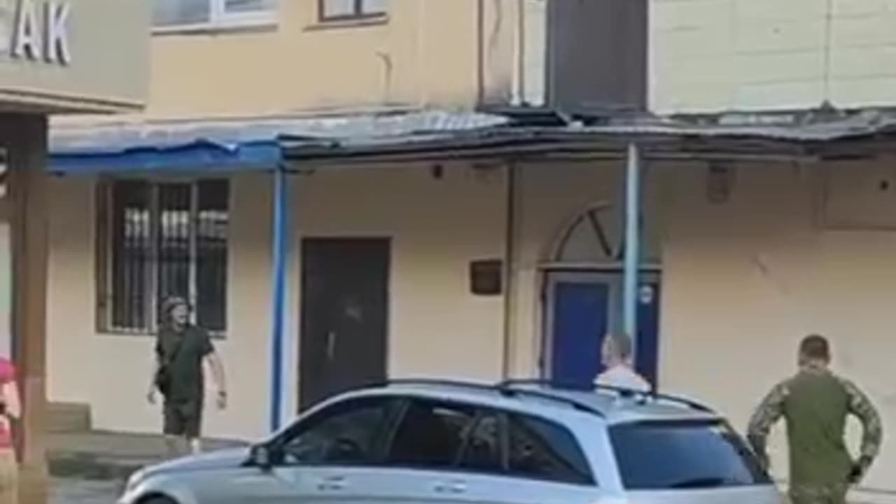 Man throws rocks at Ukrainian draftsman