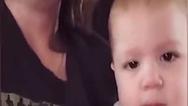 funny baby with mommy