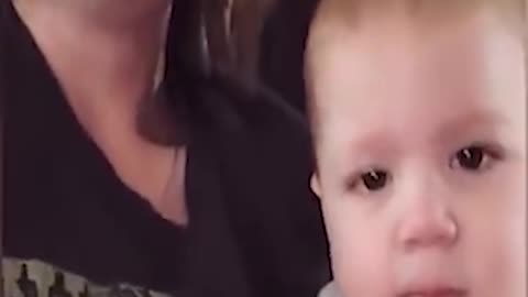 funny baby with mommy