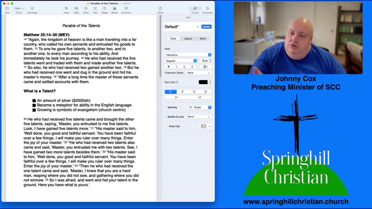 Parable of the Talents Run Through