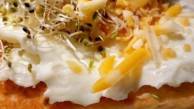 Making Toast with a lots of Homemade Sprouts
