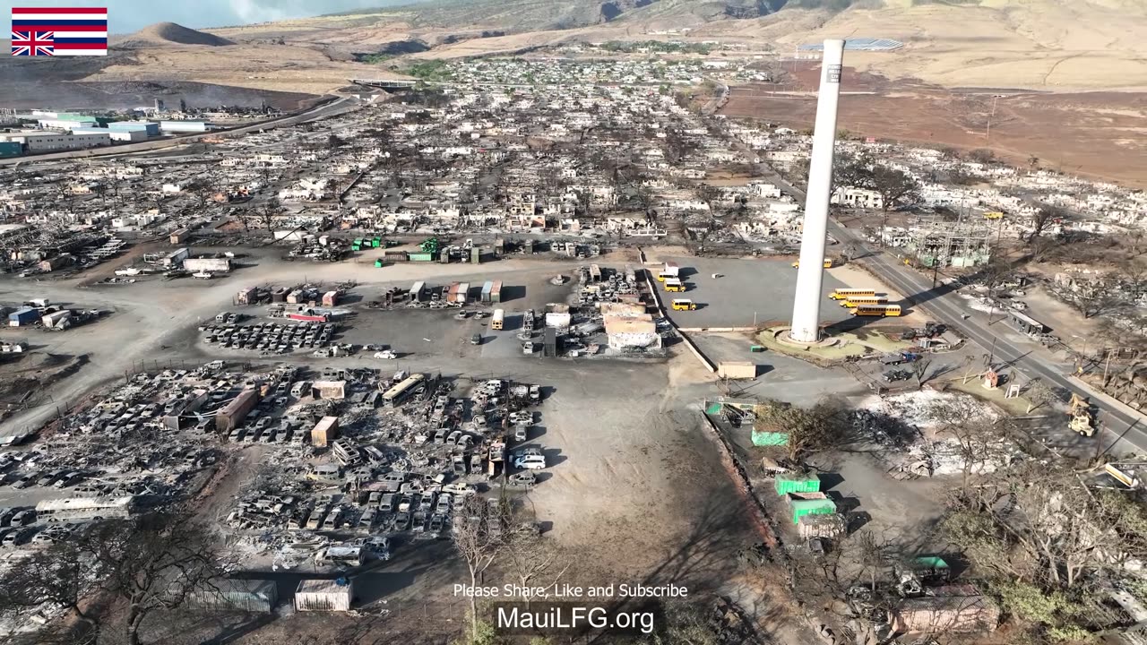 DAY AFTER FIRE FOOTAGE: 4K Drone Lahaina, Maui, Hawaii, Fire - Detailed Aerial View