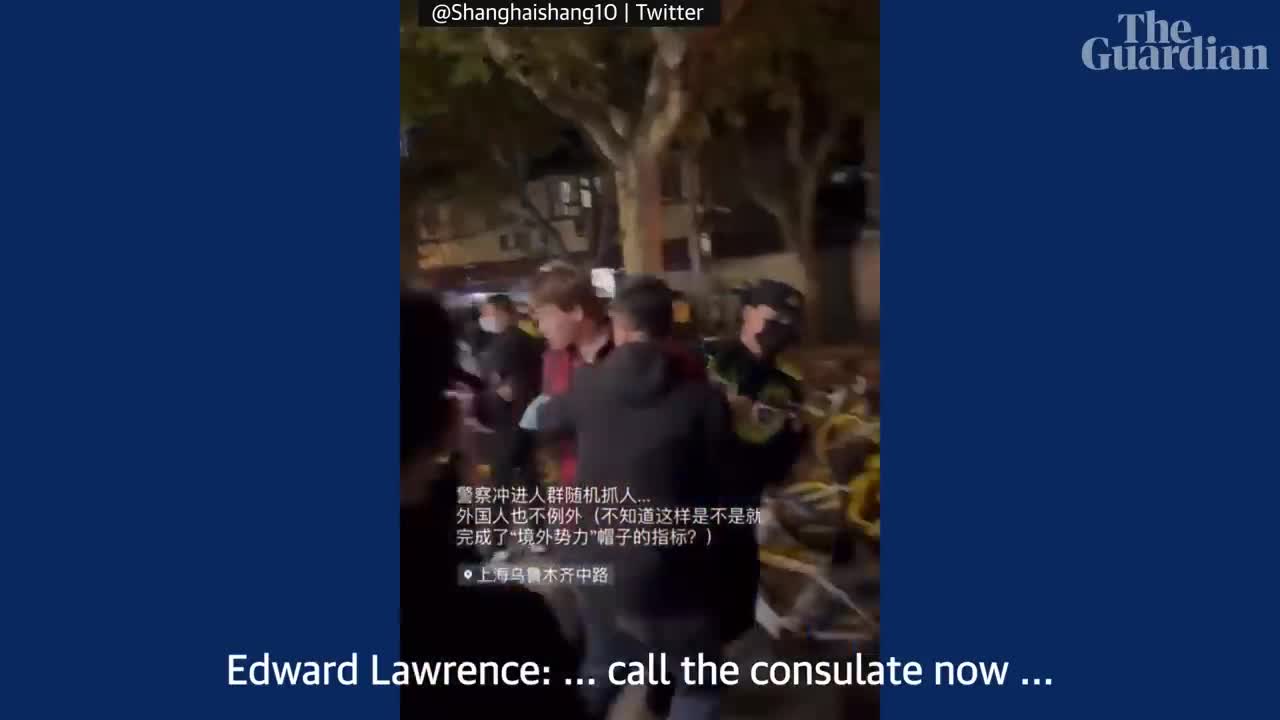 China_ Video shows BBC journalist's arrest during Covid protest