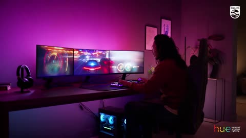 Philips Hue Play Gradient Lightstrip für drei Monitore