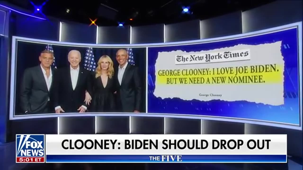 'The Five'_ George Clooney calls on Biden to drop out in scathing op-ed Greg Gutfeld News