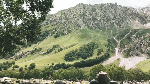 Lush greenery and beautiful peaks of Kutwal Valley Haramosh Gilgit Pakistan