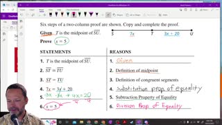 DI Geometry - Definition of Two-Column Proof with Example