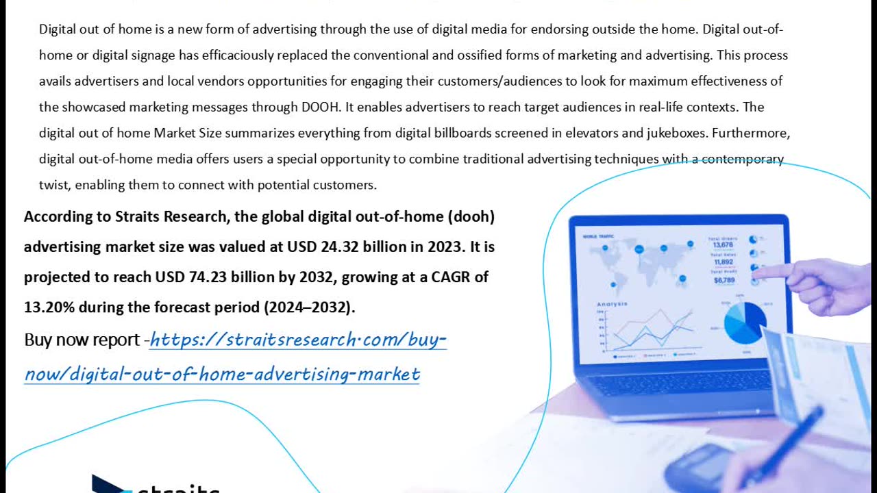 Digital Out-of-Home Advertising Market Size to Reach USD 74.23 Billion by 2032 | Straits Research