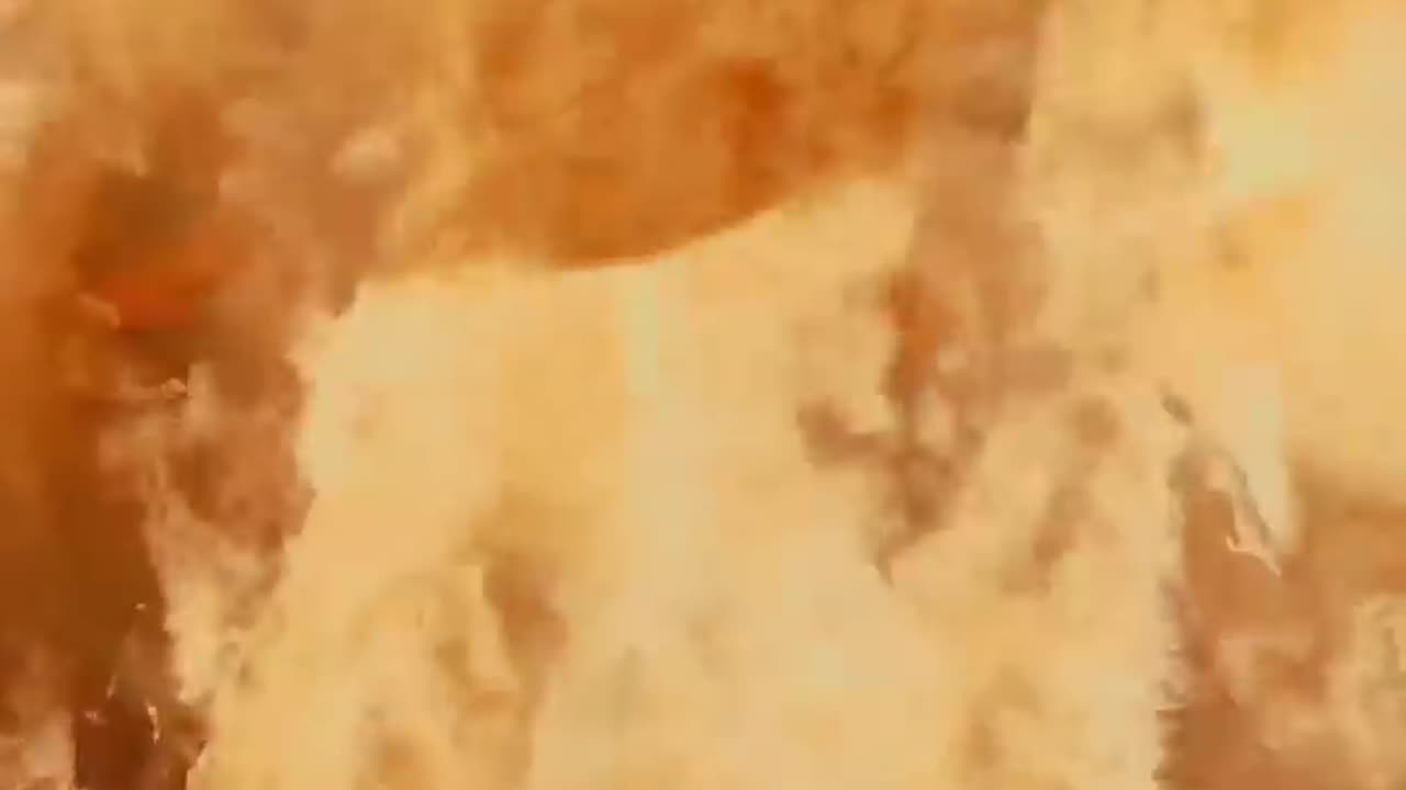 Lucifer comes out of burning fire