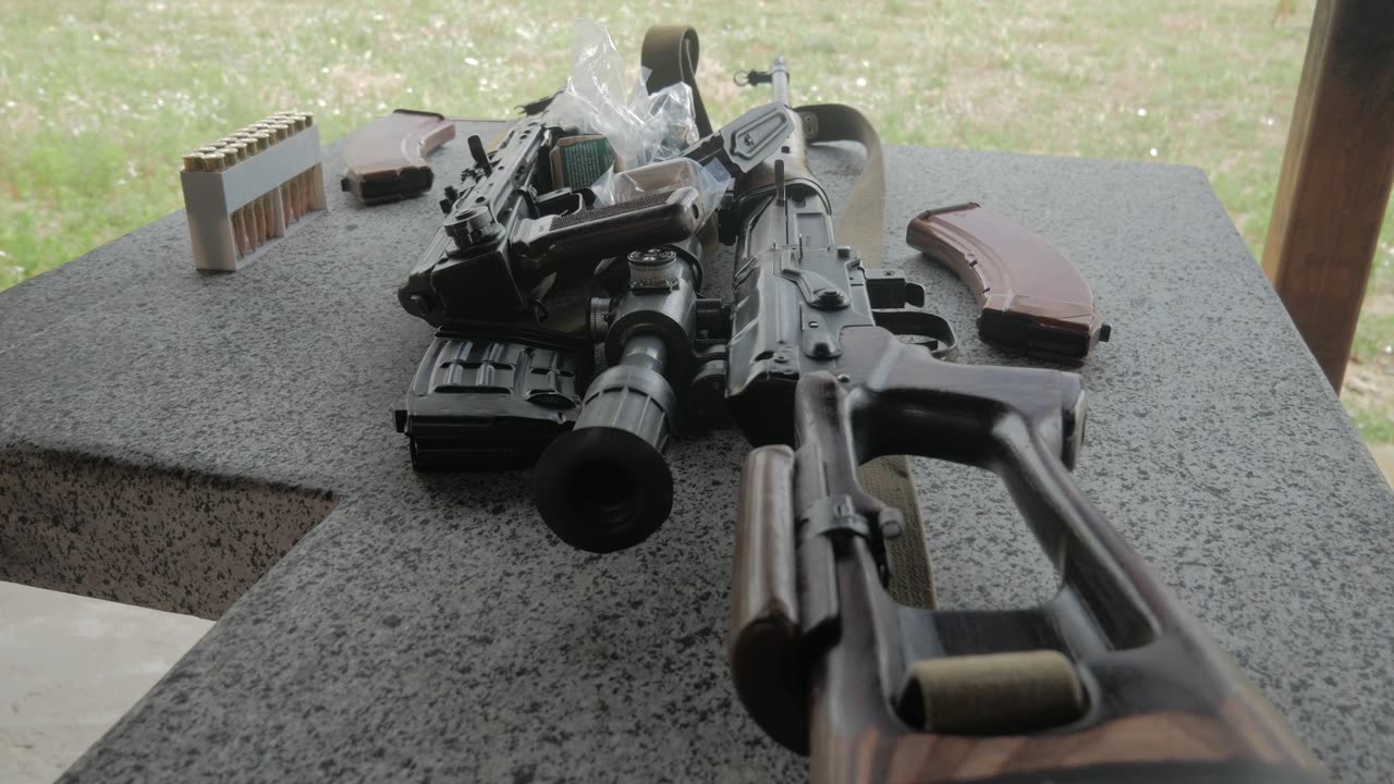 Rifles on the desk