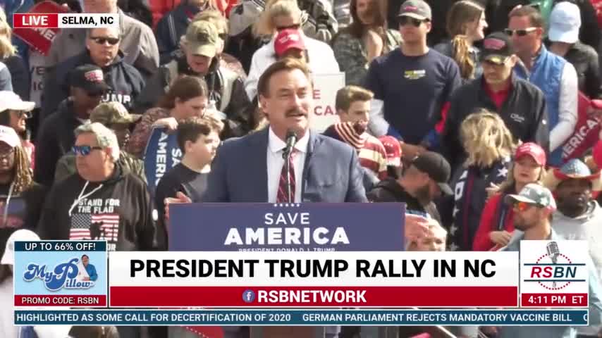 Mike Lindell Speaks at President Trump Rally in Selma, NC.