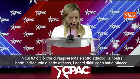 LADY ASPEN NATO Giorgia Meloni alla convention dei Repubblicani USA al Cpac di febbraio 2022-Discorso integrale SOTTOTITOLATO il governo di LADY ASPEN INSTITUTE Giorgia Meloni servile e accattone,altro che sovranista.