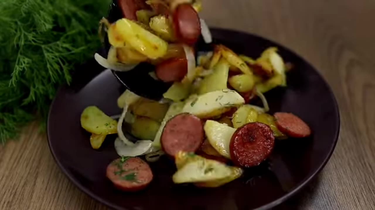 A comfortable and delicious dinner with sausage #dinner #sausage #شام# سوسیس