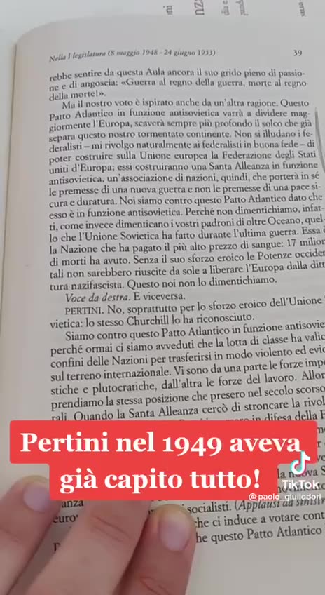 Già dal 1949, Sandro Pertini aveva capito tutto. Così è stato, così è oggi.