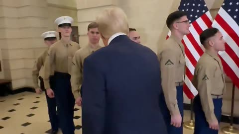 Trump has greeted the US Marines in France