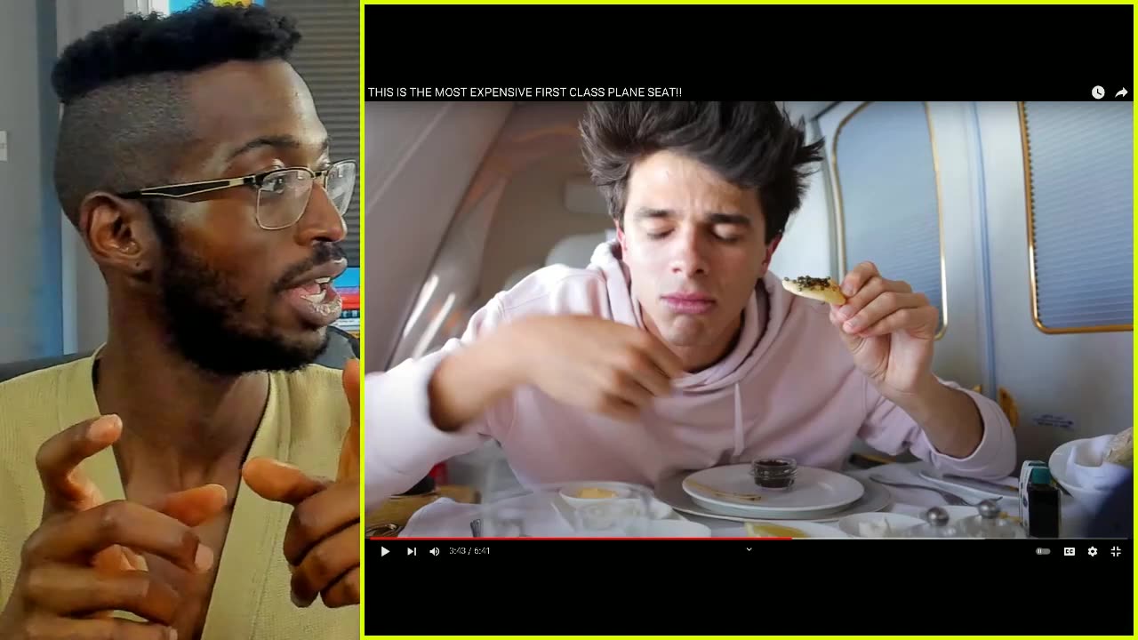 Brent Rivera THIS IS THE MOST EXPENSIVE FIRST CLASS PLANE SEAT!! reaction