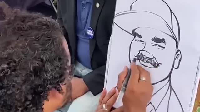 Senator Sharif Street was happy to get drawn by Alani J… but did he like the sketch_