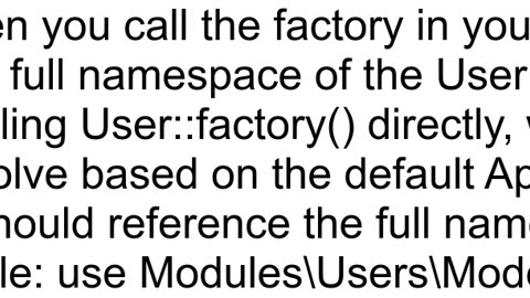 Binding Factory and model with custom namespace in Laravel 11x