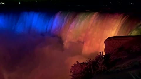 Niagara Falls lights up in support of Ukraine