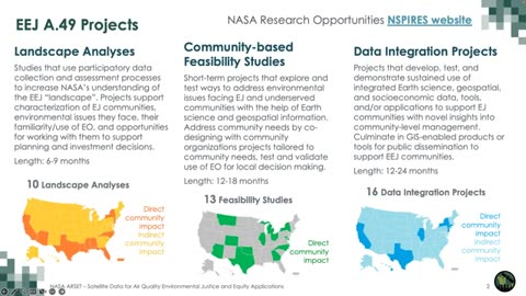 Nasa Arest use of setelilite date in environmental justice applications part 1/3