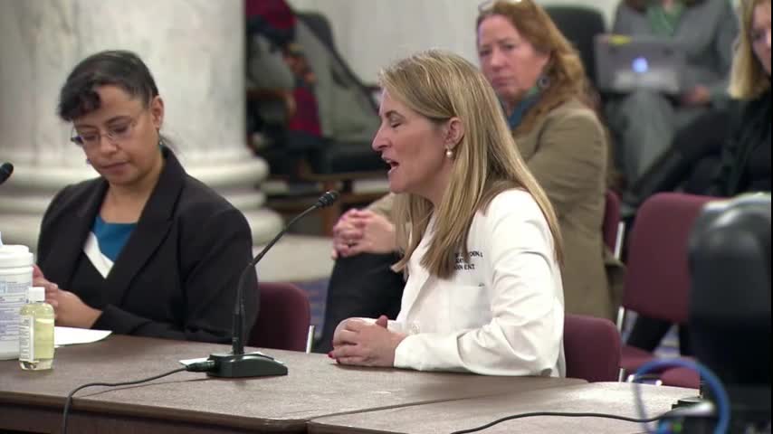 Dr. Mary Bowden speaks at Senate hearing.