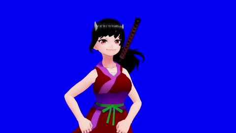 Anime moving girl character