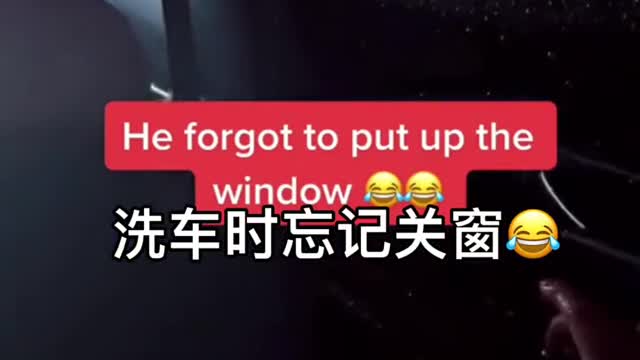 Forgot to close the window when washing the car