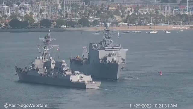 Two Navy ships avoid near-collision in San Diego Bay