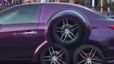 Automobile shape modification and tire installation