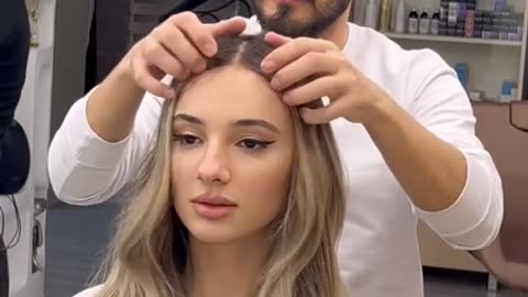 Beautiful female haircolor transformation video