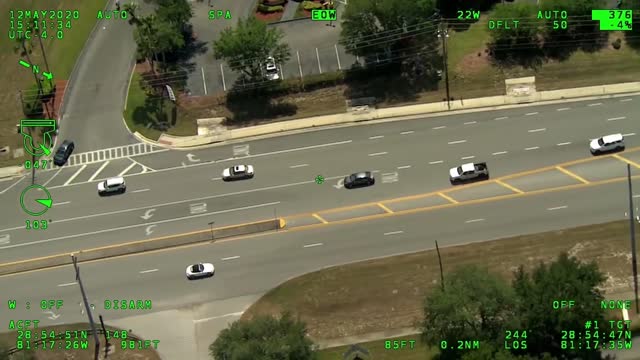 Helicopter View Police Chase and Shootout
