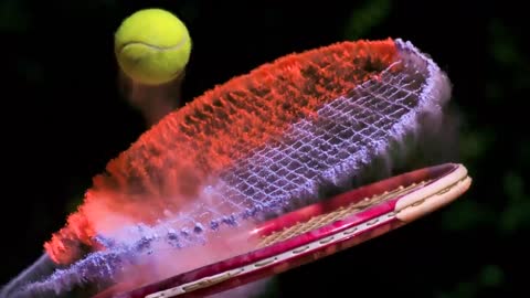 Tennis Racquet Covered In Powder