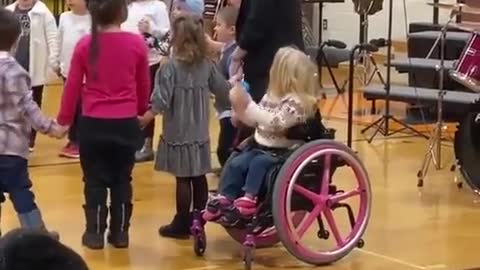 Teacher ignores this precious little girl in the wheelchair, not allowing her to participate!