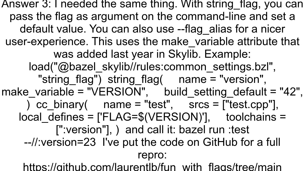 Bazel pass a build time variable to C program