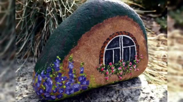 adorable owl and scenery stone painting ideas for home decoration