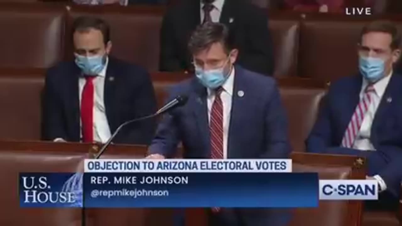 2021, Congressman Johnson objects to the electoral college submission of Arizona