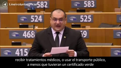 EURO DIPUTADO EXPLICA LA INTENCIÓN DEL PASAPORTE COVID.