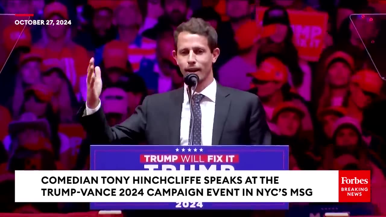 Comedian Tony Hinchcliffe Speaks At Trump's Rally At Madison Square Garden In NYC [Full Remarks]