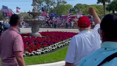 Crowd Gathers to Cheer for Trump on Presidents' Day '22