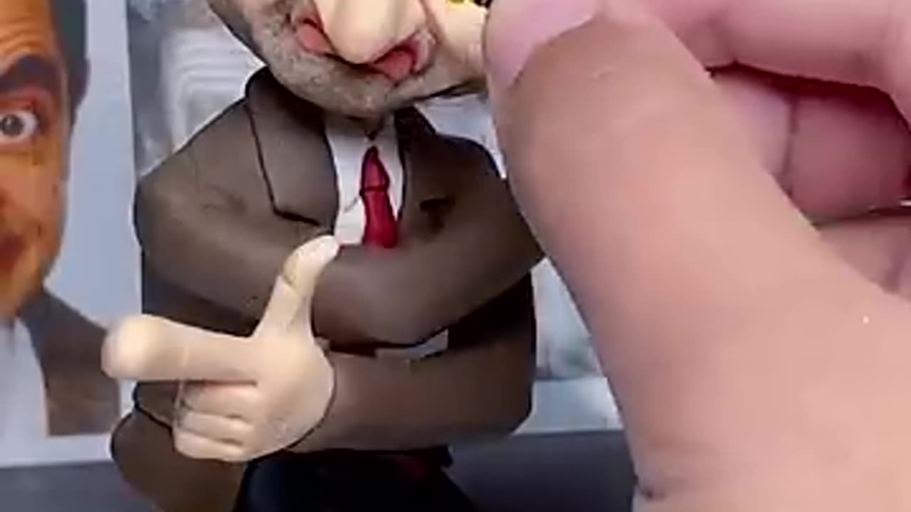 Mr. Bean clay Sculpture..