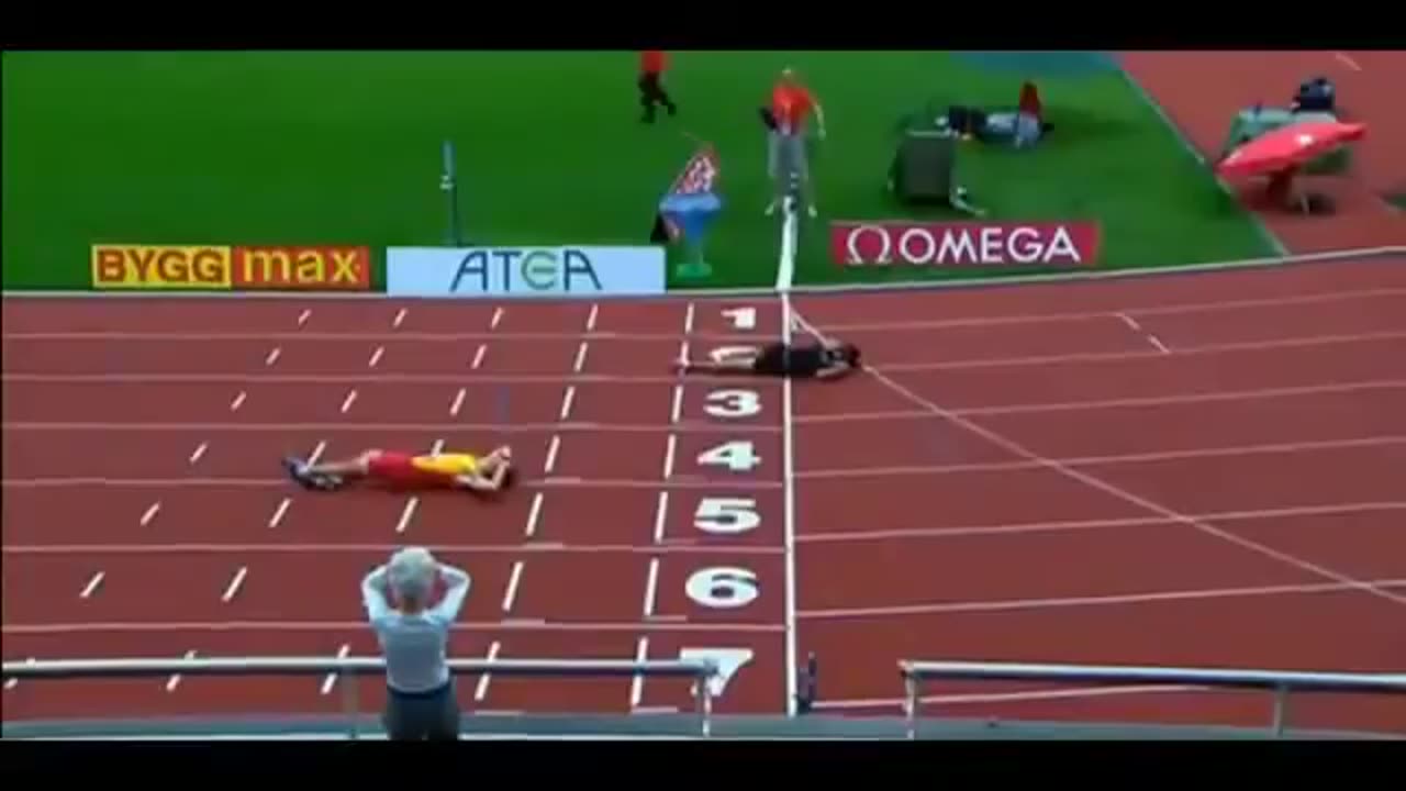 Funny Things | Funny Videos | Funny Double Fall during 100 meters race