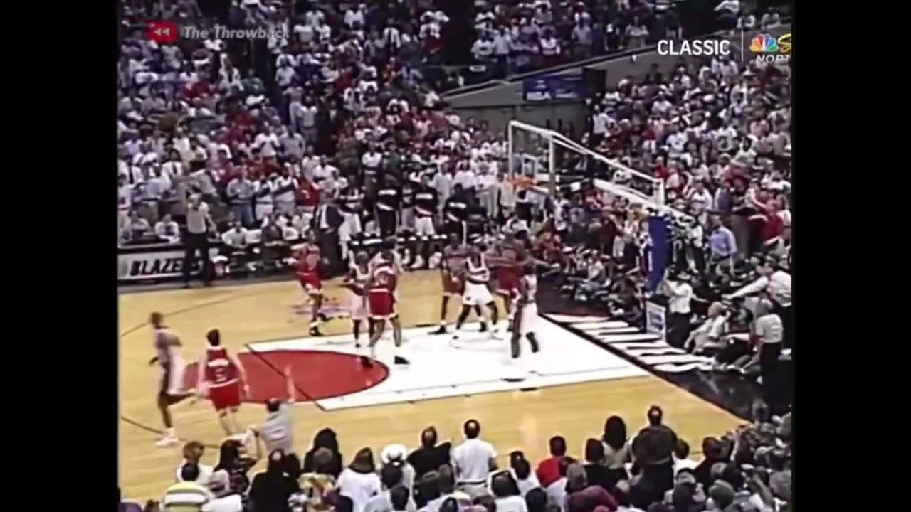 Michael Jordan Spins Baseline and Finds John Paxson for Three