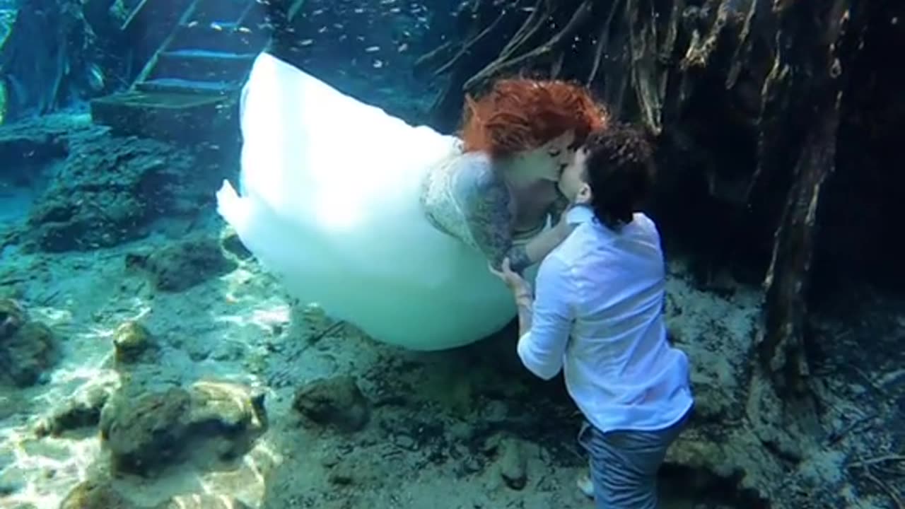 Underwater wedding shoot