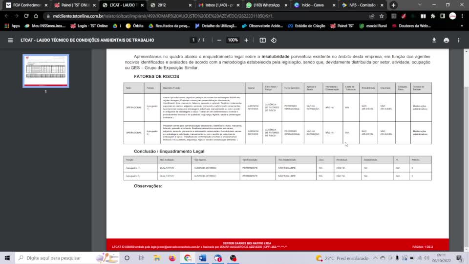 Considerações Treinamento e Lista marcio