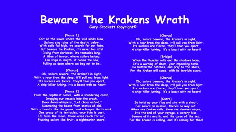 Beware The Krakens Wrath