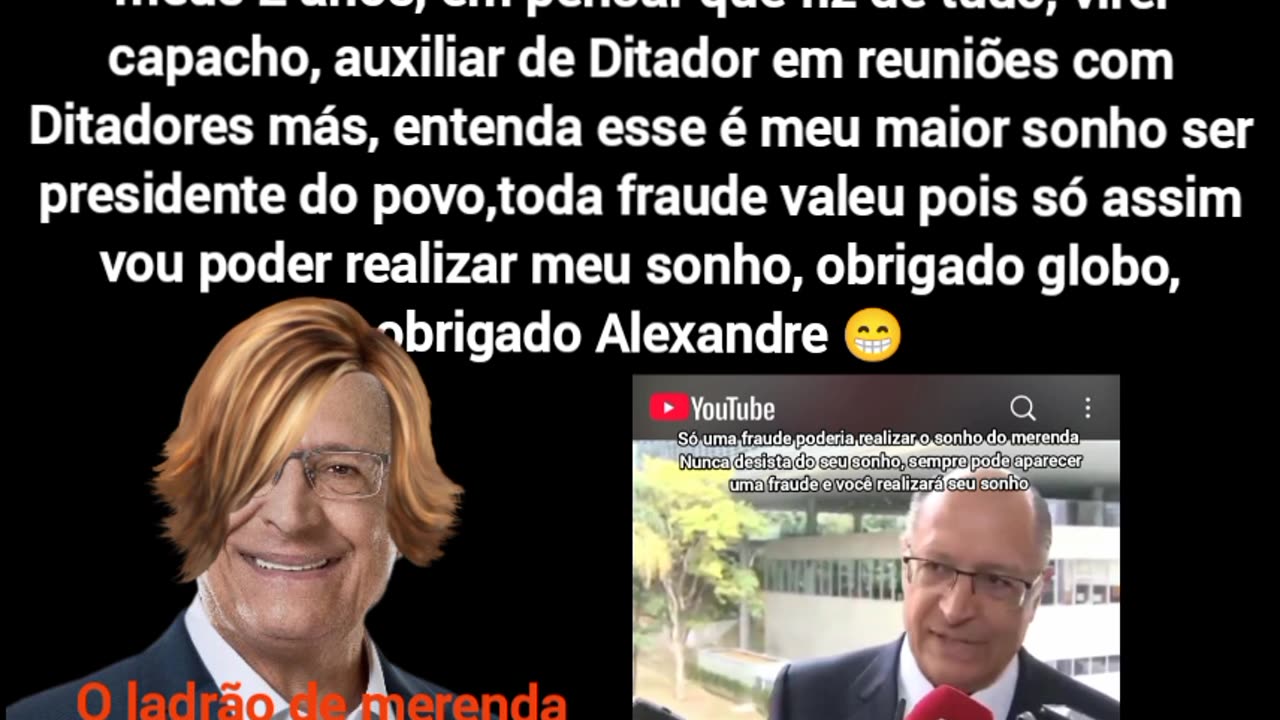 Meus 2 anos em fim chegou agora é a minha vez, meu sonho será realizado a fraude valeu apena obrigado globo, obrigado Alexandre 😁