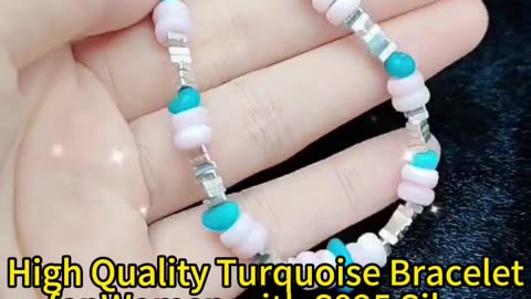 GN-20241009-03 High Quality Turquoise Bracelet for Women with S925 Silver Delicate Bracelet Jewelry