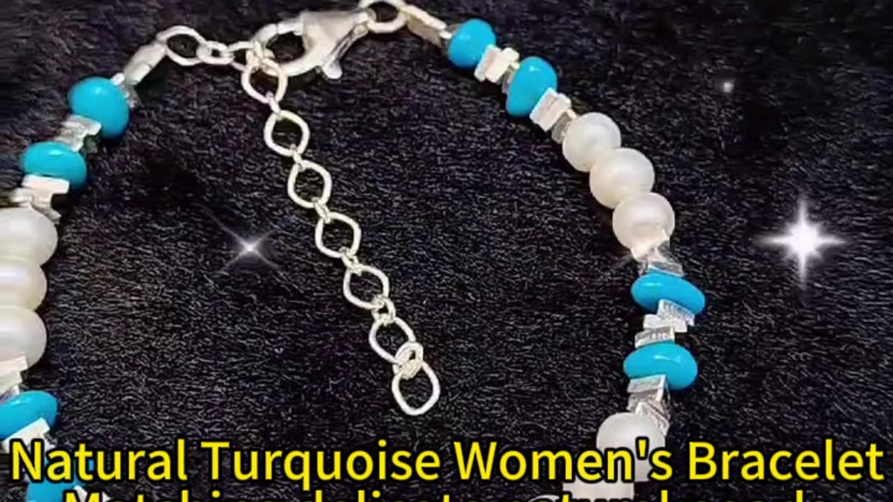 GN-20241104-03 Natural Turquoise Women's Bracelet Matching delicate natural pearls and turquoise